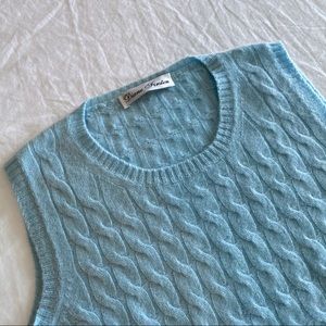 Diane Firsten Sleeveless Cashmere Sweater in Blue